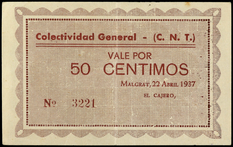 PAPER MONEY OF THE CIVIL WAR: CATALUNYA

Catalonia

50 Céntimos. 22 Abril 19...