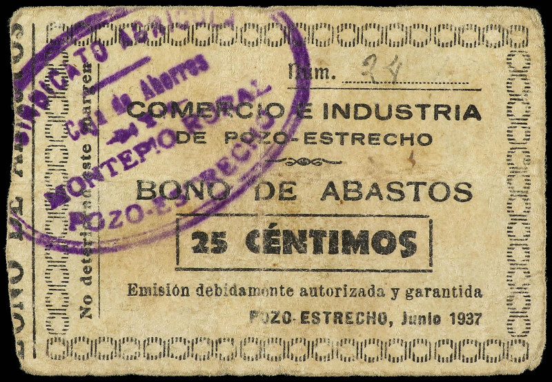PAPER MONEY OF THE CIVIL WAR: MURCIA

Murcia

25 Céntimos. Junio 1937. Comer...