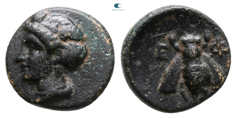 Ionia. Ephesos circa 375-325 BC. 
Bronze Æ

12 mm, 1,31 g



Very Fine