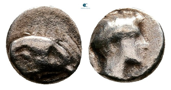 Caria. Kasolaba circa 450-400 BC. 
Hemiobol AR

7 mm, 0,38 g



Good Fine