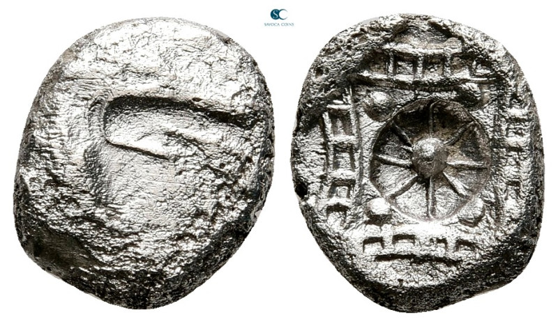 Caria. Kindya circa 510-480 BC. 
Tetrobol AR

11 mm, 1,49 g



Fine