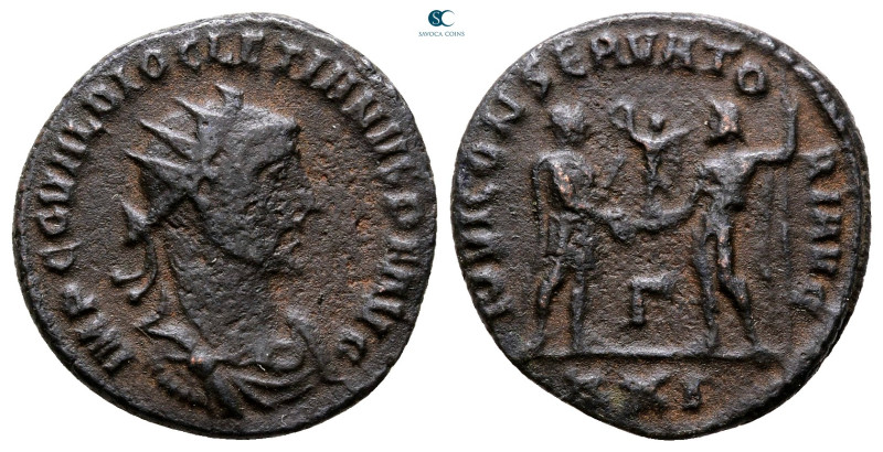 Diocletian AD 284-305. Antioch
Antoninianus Æ

20 mm, 3,67 g



Nearly Ve...