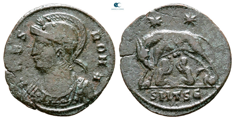 City Commemoratives AD 330-354. Thessaloniki
Follis Æ

19 mm, 1,26 g



V...