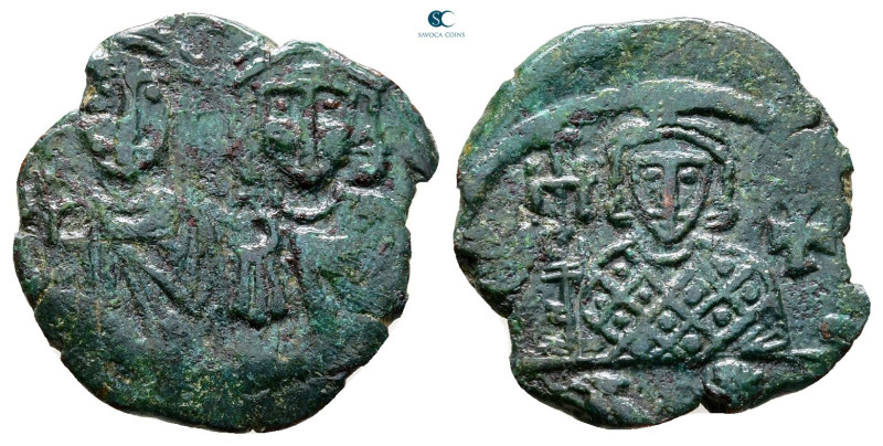 Constantine V Copronymus, with Leo IV AD 741-775. Constantinople
Follis or 40 N...