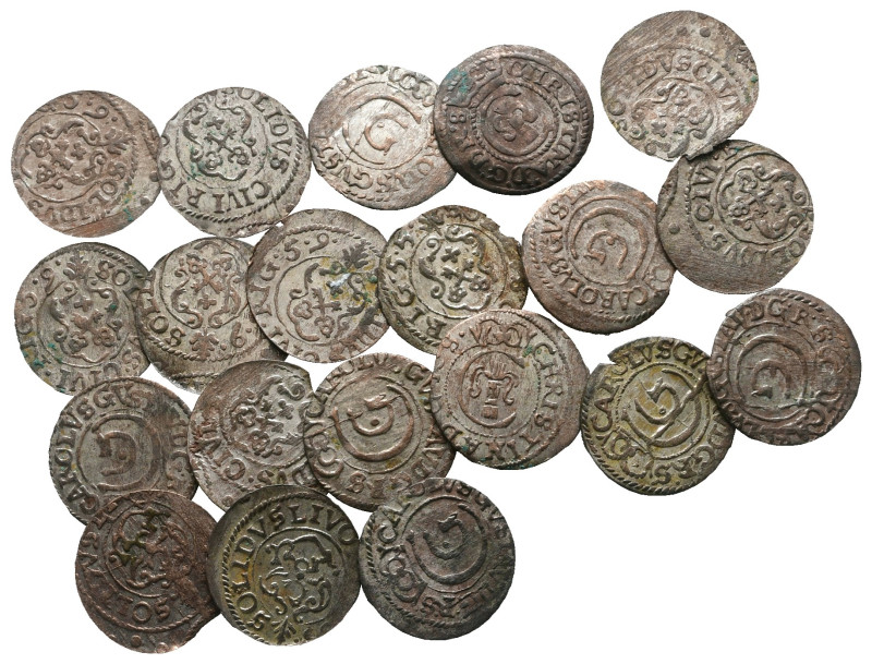 Lot of ca. 20 modern coins (Riga under Swedish rule) / SOLD AS SEEN, NO RETURN! ...