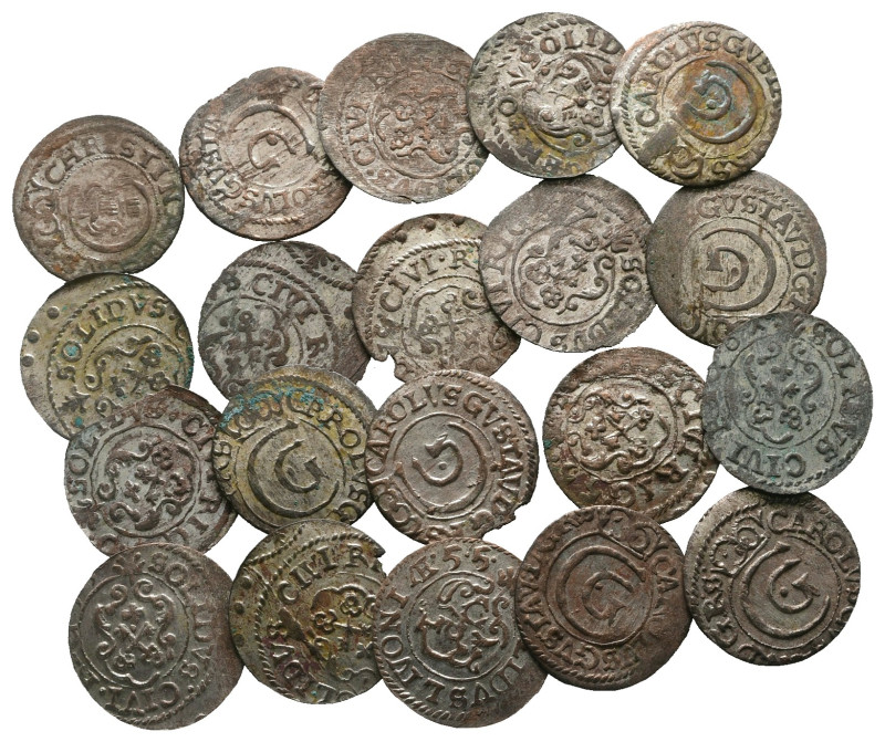 Lot of ca. 20 modern coins (Riga under Swedish rule) / SOLD AS SEEN, NO RETURN! ...