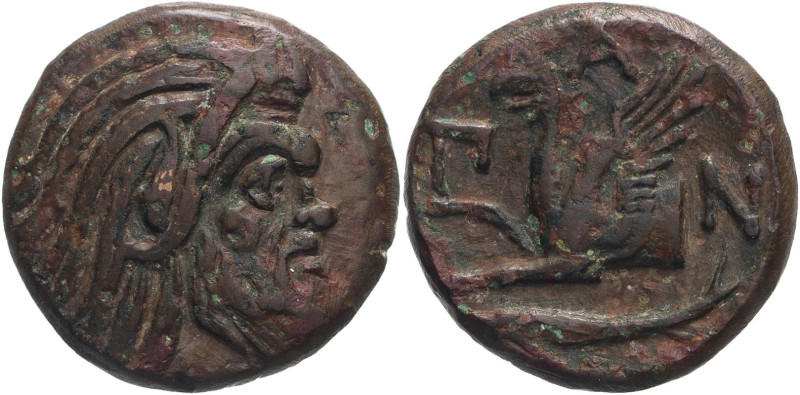 ANCIENT GREECE. KIMMERIAN BOSPOROS, PANTIKAPAION. 
Bronze ae21, circa 310-303 B...