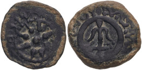 Judaean Hasmoneans. Alexander Jannaeus dated RY 25 = 80/79 BCE Bronze Prutah About Very Fine