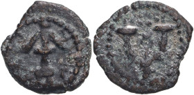 Judaean Herodians. Herod I 37-34 BCE Bronze Prutah About Very Fine