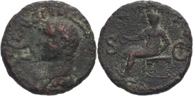 Roman Empire Caligula AD 37-38 Bronze As Fine