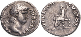 Roman Empire Nero AD 64-65 Silver Denarius About Very Fine