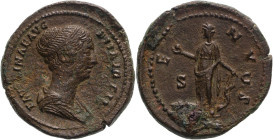 Roman Empire Faustina II (daughter of Antoninus Pius) AD 145-161 Bronze Dupondius or As Good Very Fine; well-centred