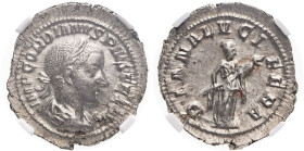 Roman Empire Gordian III AD 241 Silver Denarius NGC MS