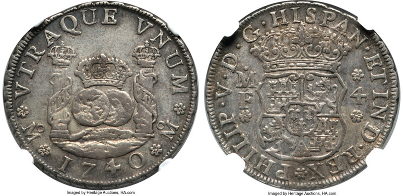 Philip V 4 Reales 1740/30 Mo-MF XF45 NGC, Mexico City mint, KM94, Cal-1122, Yona...