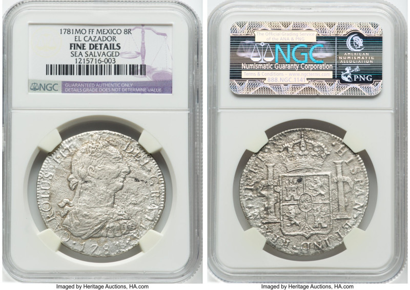 Charles III 3-Piece Lot of Certified "El Cazador" 8 Reales NGC, 1) 1781 Mo-FF - ...