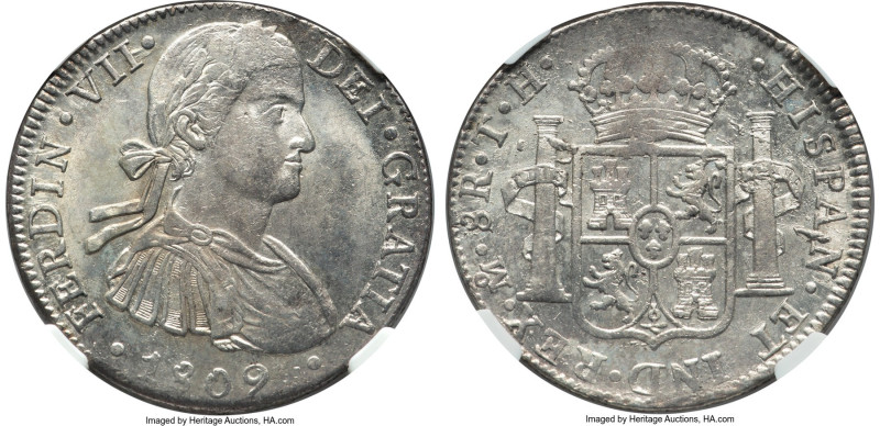 Ferdinand VII 8 Reales 1809 Mo-TH MS63 NGC, Mexico City mint, KM110, Calico-1308...
