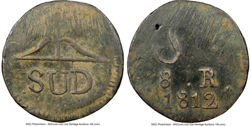 Oaxaca. War of Independence copper "Sud" 8 Reales 1812 XF Details (Environmental...