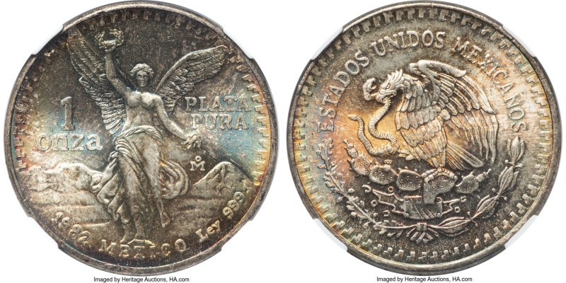 Estados Unidos silver "Libertad" Onza 1982-Mo MS67 NGC, Mexico City mint, KM494....