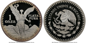 Estados Unidos silver Proof "Libertad" Onza 1987-Mo PR69 Ultra Cameo NGC, Mexico City mint, KM494.1. Lettered edge. Accompanied by original case and C...