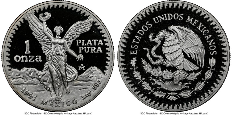 Estados Unidos silver Proof "Libertad" Onza 1991-Mo PR69 Ultra Cameo NGC, Mexico...