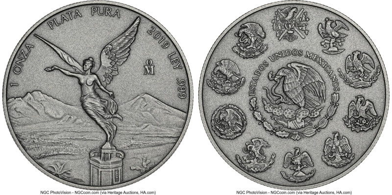 Estados Unidos silver Antiqued "Libertad" Onza 2019-Mo MS70 NGC, Mexico City min...