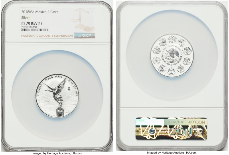 Estados Unidos silver Reverse Proof "Libertad" 2 Onzas 2018-Mo PR70 NGC, Mexico ...