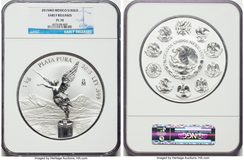 Estados Unidos silver Prooflike "Libertad" 1 Kilo 2015-Mo PL70 NGC, Mexico City ...