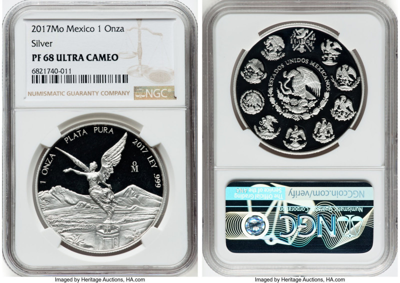 Estados Unidos 5-Piece Certified silver Proof "Libertad" Onza Set 2017-Mo Ultra ...