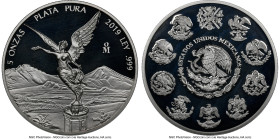 Estados Unidos 7-Piece Certified silver Proof "Libertad" Onza Set 2019-Mo Ultra Cameo NGC, 1) Proof 5 Onzas - PR68 Ultra Cameo 2) Proof 2 Onzas - PR68...