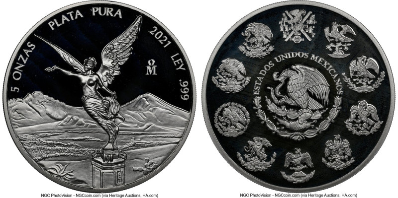 Estados Unidos Pair of Certified silver Proof "Libertad" Multiple Onzas 2021-Mo ...