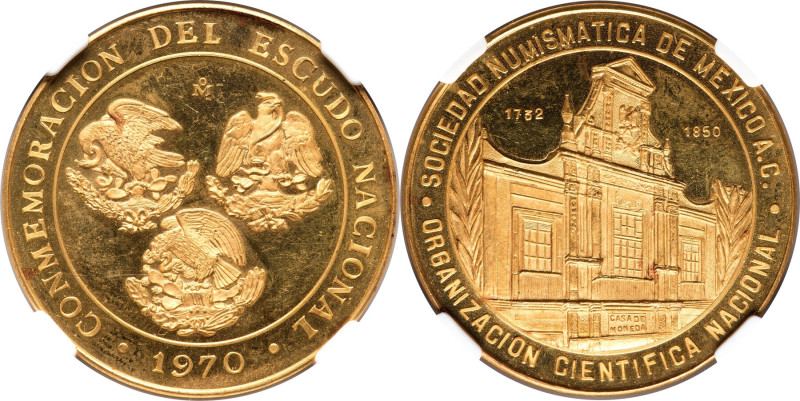 Estados Unidos gold "National Eagles" Medal 1970-Mo MS65 Deep Prooflike NGC, Mex...