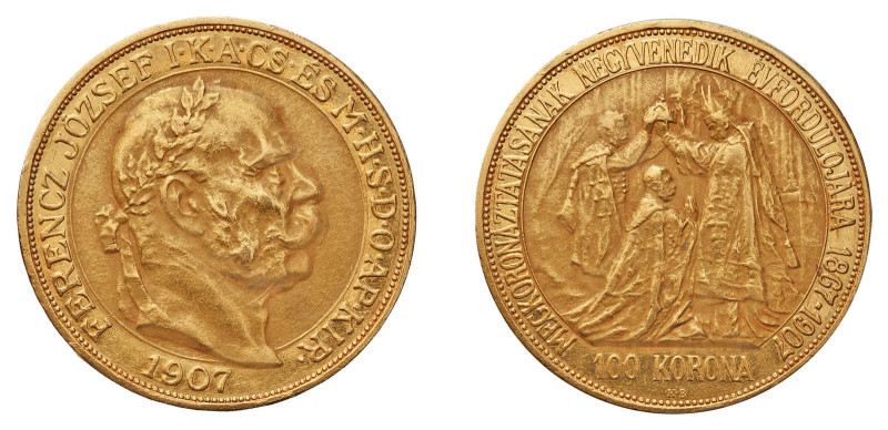 Österreich / Römisch Deutsches Reich. Franz Joseph I. 1848 - 1916, 100 Korona 19...