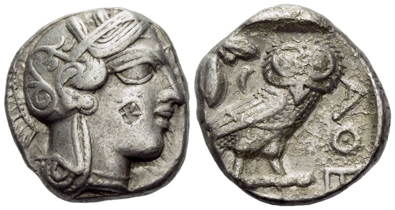 Attica, Athens Tetradrachm After 449 BC, AR 25.00 mm., 16.94 g.

VF/About VF