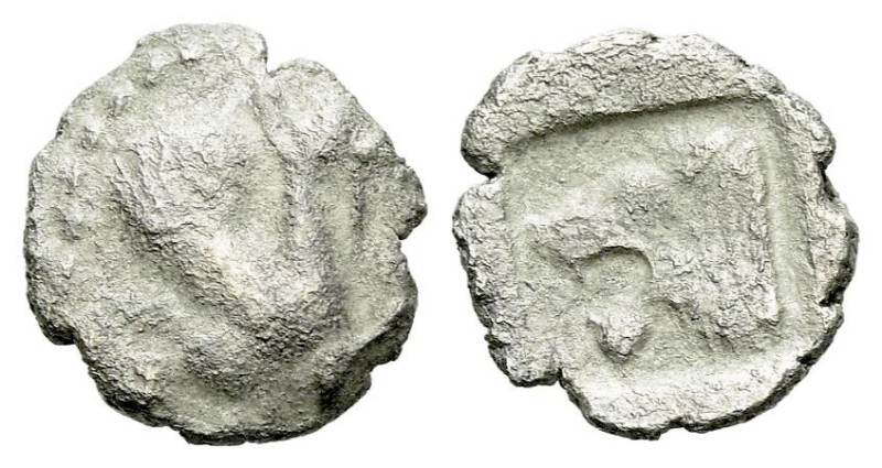 Troas, Assos Obol circa 479-450, AR 9.00 mm., 0.34 g.

About VF