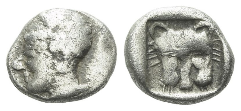 Caria, Uncertain mint Obol circa 500-400, AR 8.00 mm., 0.64 g.

About VF