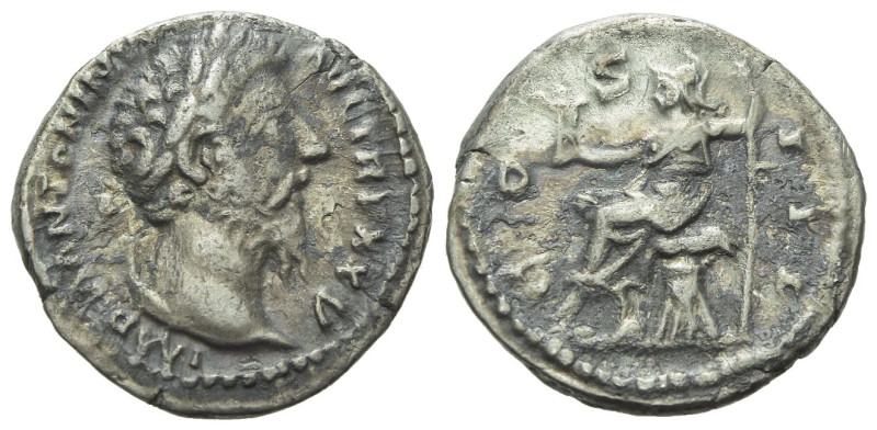 Marcus Aurelius, 161-180 Denarius Rome circa 161-180, AR 18.00 mm., 3.05 g.

O...