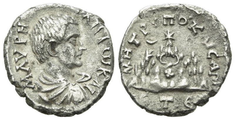 Caracalla caesar, 196-198 Drachm Cappadocia circa 196-198, AR 17.00 mm., 2.20 g....