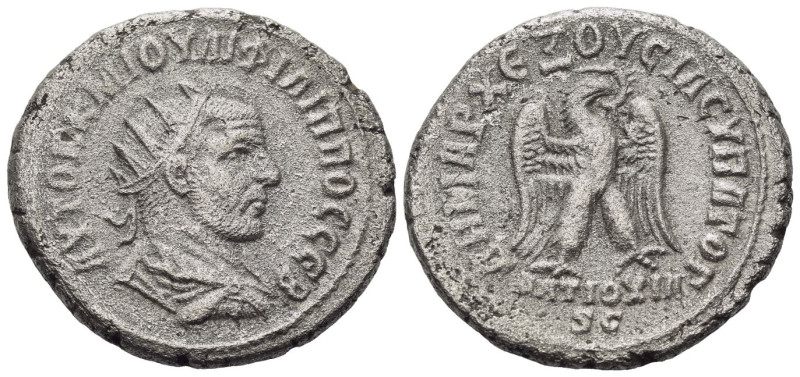 Philip I, 244-249 Tetradrachm Antiochia 244-249, AR 28.00 mm., 10.56 g.

Surfa...