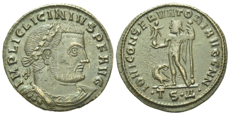 Licinius, 308-324 Follis Thessalonica circa 308-324, Æ 24.00 mm., 3.86 g.

Goo...