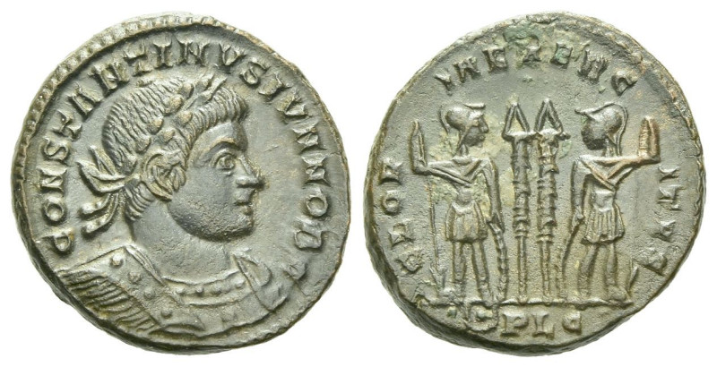 Constantine II caesar, 317-337 Follis Lugdunum 317-337, Æ 16.00 mm., 2.73 g.

...