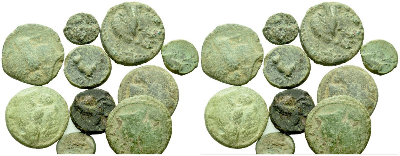 arge lot of 10 Greek Bronzes II century BC, Æ , 38.02 g.

About VF