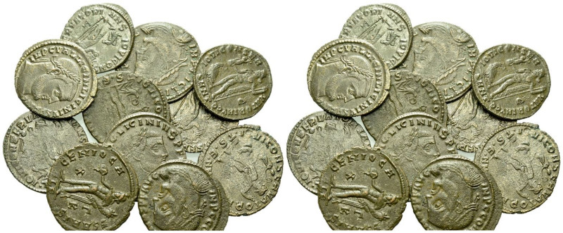 Large lot of 11 Folles IV century AD, , 40.21 g.

VF