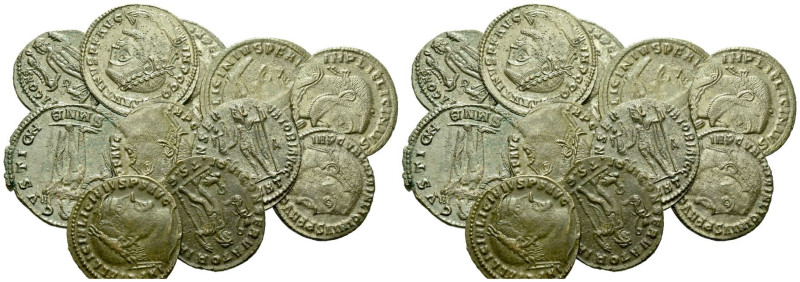 Large lot of 11 Folles IV century AD, , 37.83 g.

VF