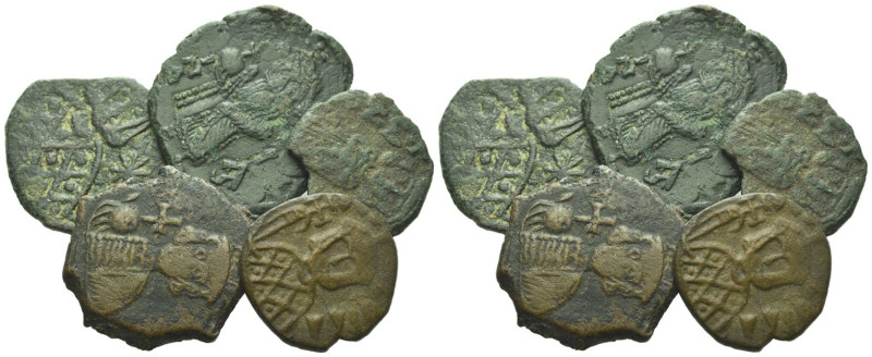 Italy, Syracuse unless stated, Large lot of 5 Bronze coins V-VI century, Æ ,

...