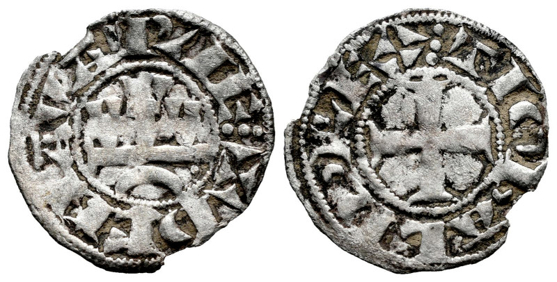 Kingdom of Navarre. Teobaldo II (1253-1270). Dinero. (Cru-228). Bi. 1,01 g. Scar...