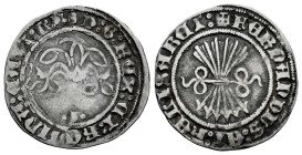 Catholic Kings (1474-1504). 1/2 real. Burgos. (Cal-185). Ag. 1,65 g. Almost VF/VF. Est...65,00. 

Spanish Description: Fernando e Isabel (1474-1504)...