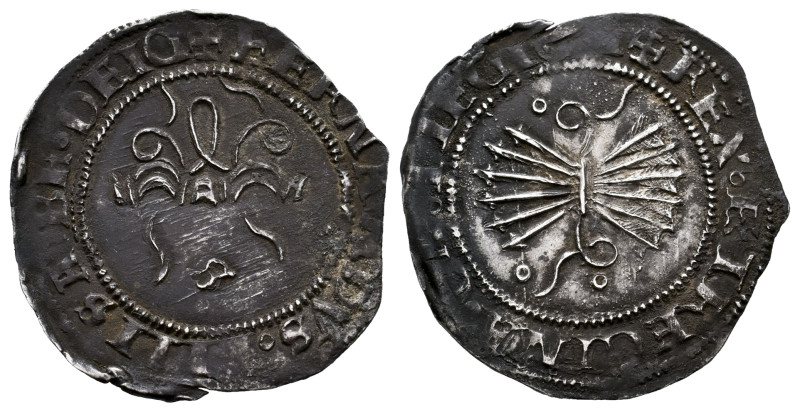 Catholic Kings (1474-1504). 1/2 real. Sevilla. (Cal-252). Ag. 1,72 g. Large flan...