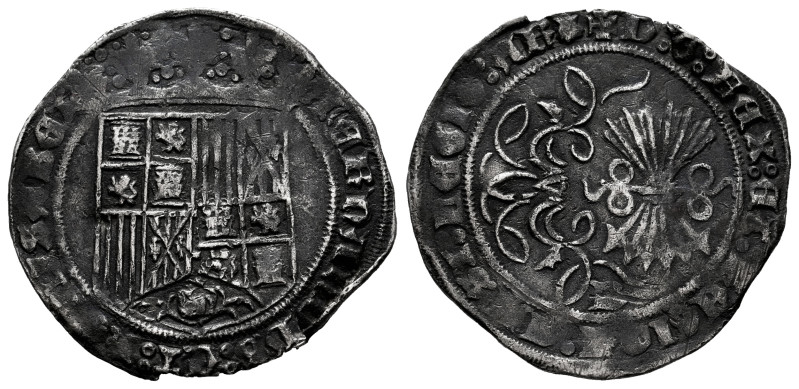 Catholic Kings (1474-1504). 1 real. Burgos. (Cal-301). Ag. 3,28 g. Scallop at th...