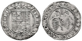 Catholic Kings (1474-1504). 1 real. Sevilla. (Cal-408). Ag. 3,32 g. S on reverse. Choice VF. Est...100,00. 

Spanish Description: Fernando e Isabel ...
