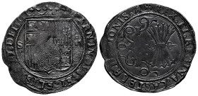 Catholic Kings (1474-1504). 4 reales. Sevilla. (Cal-560). Ag. 13,44 g. Shield between S - IIII. Assayer´s mark not visible. Rust. Dark patina. VF/Choi...